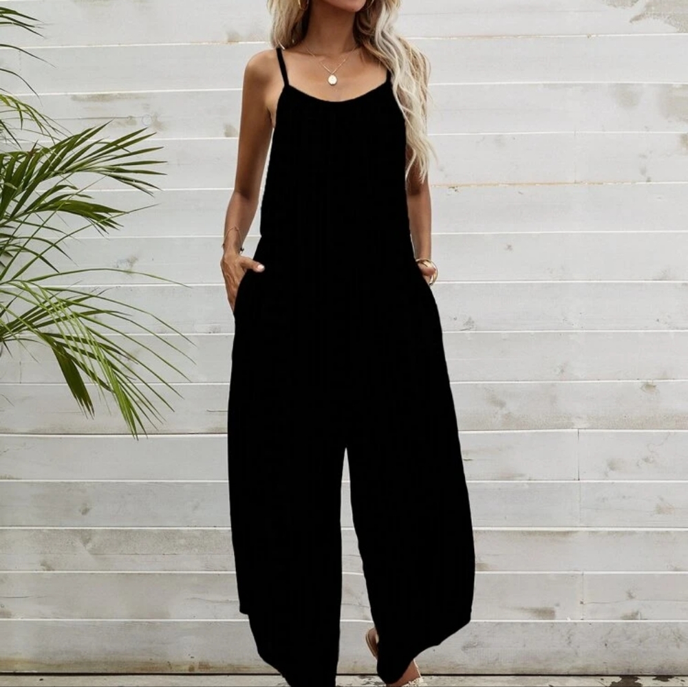 Striped Print Asymmetrical Hem Cami Jumpsuit